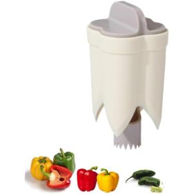 Upgraded 2-in-1 Pepper Seed Corer & Deseeder Tool - White Bell Pepper & Jalapeo Core Remover