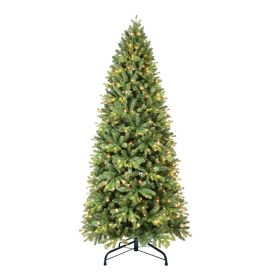 Artificial 6ft Green Christmas Tree With 1032 PE&PVC Mixed Branch Tips, 300L Warm White Led, Memory Wire&iron Wire, Hinged Premium & Foldable Base For