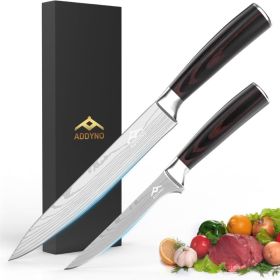 2-Piece Japanese High Carbon Stainless Steel Knife Set  8 Chef & 4 Paring Knives With Ergonomic Handle