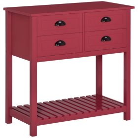 Sideboard Buffet Cabinet with Storage, Modern Coffee Bar Cabinet with 4 Drawers and Slatted Bottom Shelf, Console Table for Kitchen, Living Room, Dini (Option: Red-930x470x200 mm)